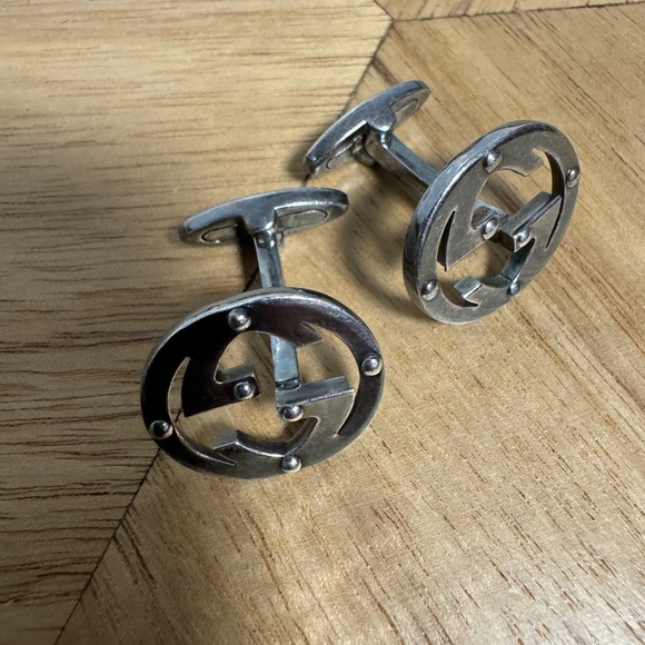 GUCCI cufflinks sterling 925 Italy 🇮🇹 RERE - Picture 1 of 15